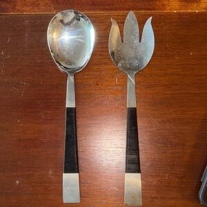 Vintage Nasco Stainless Steel Salad Serving Set From Japan
 11 1/2”